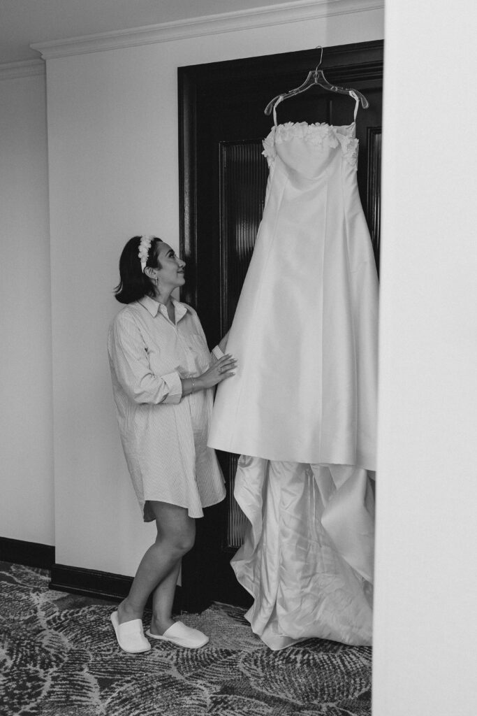 bride and her wedding dress
