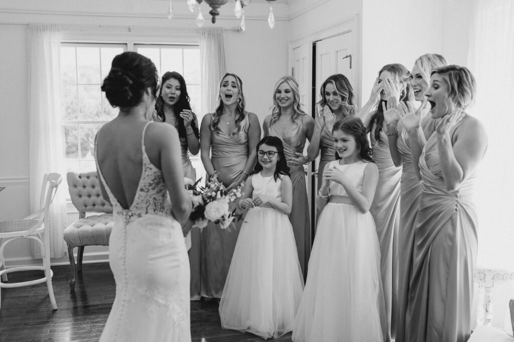 bridesmaid bride reveal