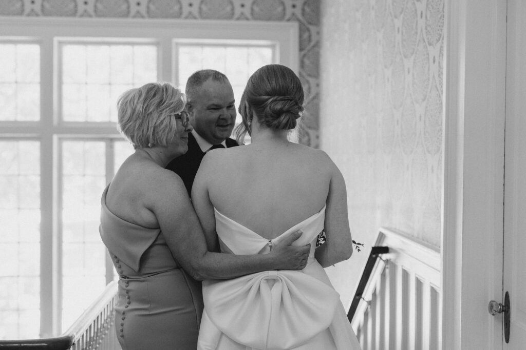 bride and her parents