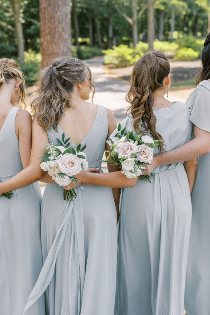 bridesmaids and flowers