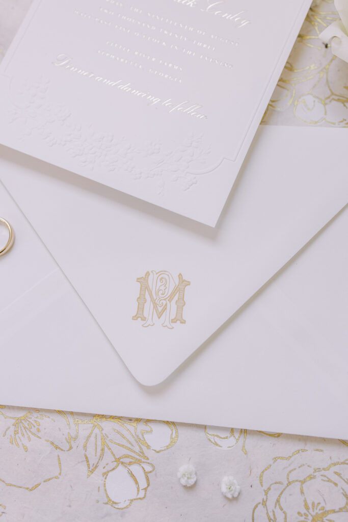 monogrammed wedding envelope