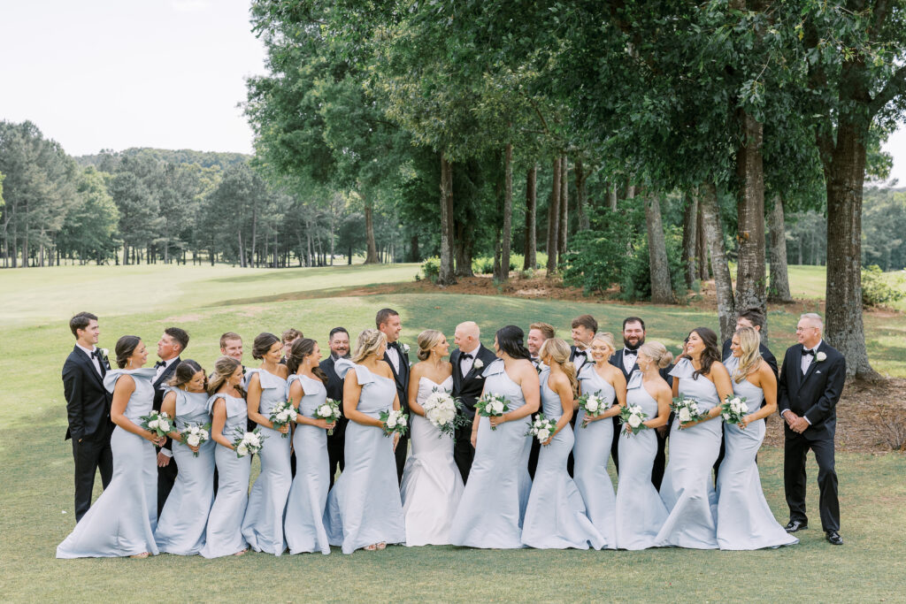 bridal party on golf course