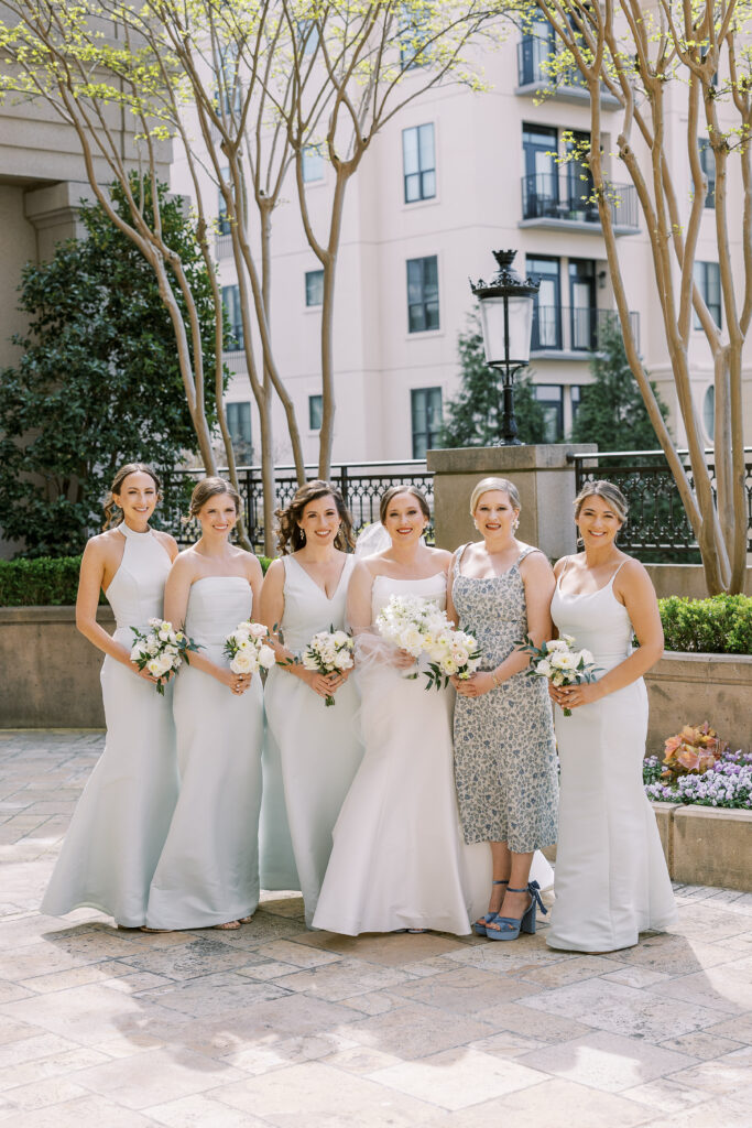 a bride and hers bridesmaids