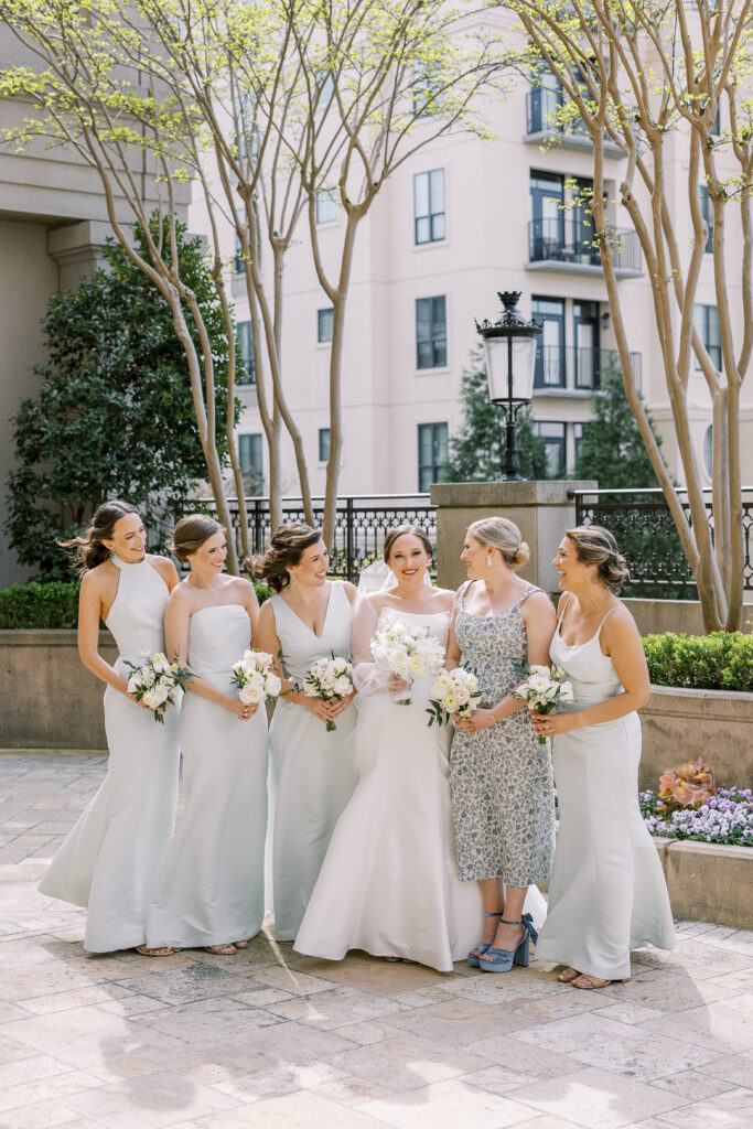a bride and hers bridesmaids