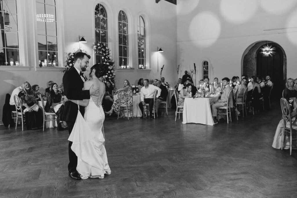 bride and groom first dance