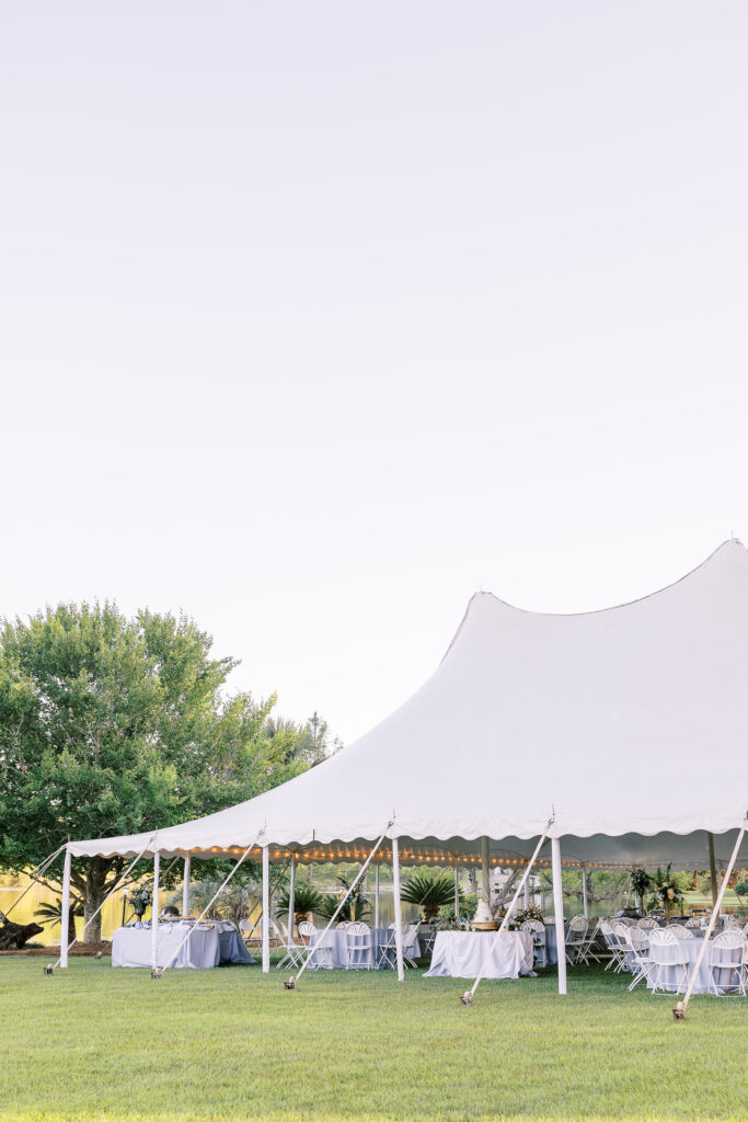 white tent wedding reception