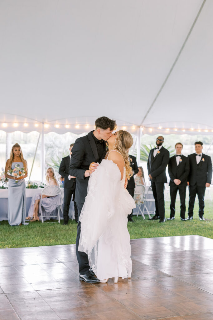 bride and groom first dance