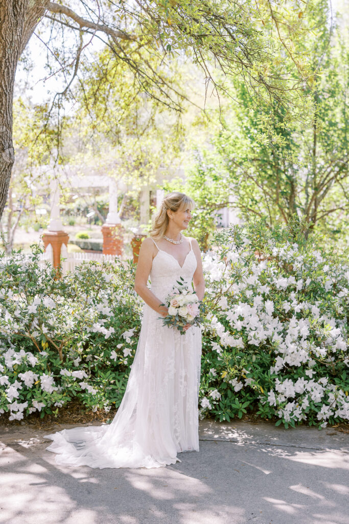 portrait of the bride at the state botanical gardens of georgia in athens