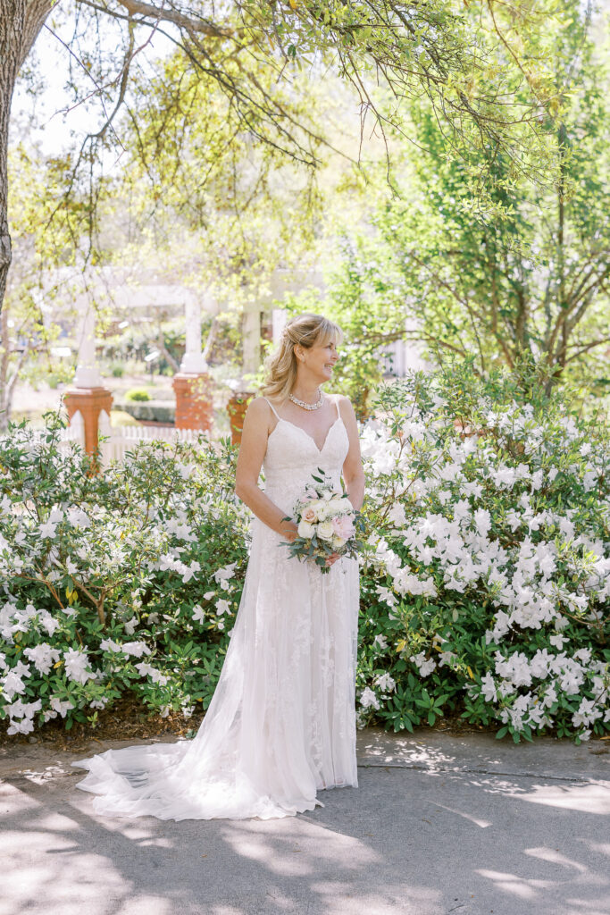 portrait of the bride at the state botanical gardens of georgia in athens