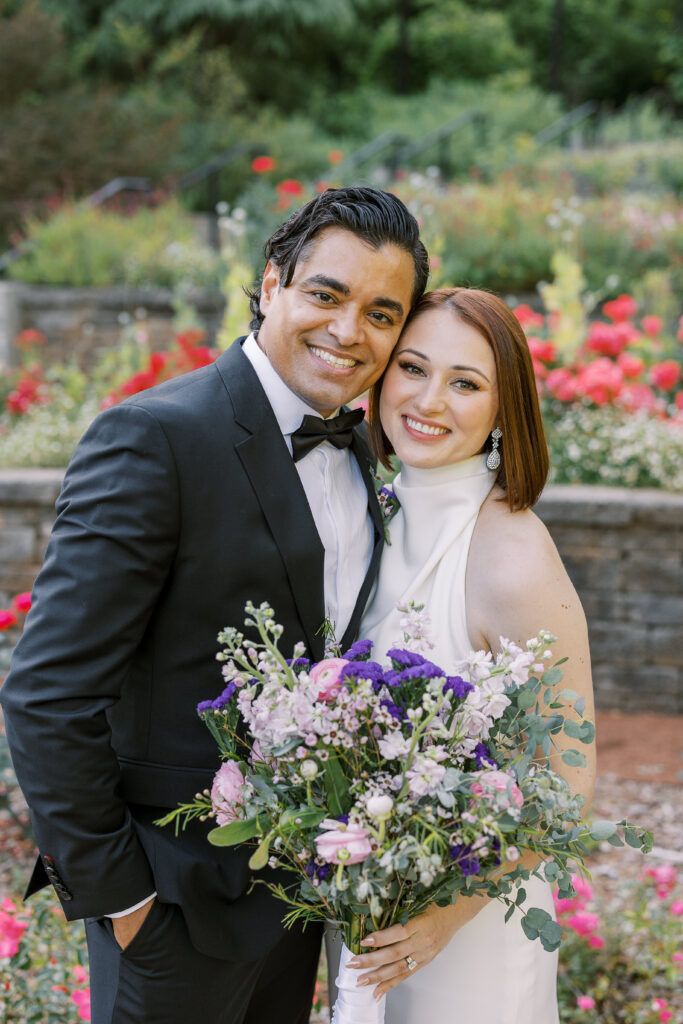 bride and groom portraits at the state botanical gardens of georgia