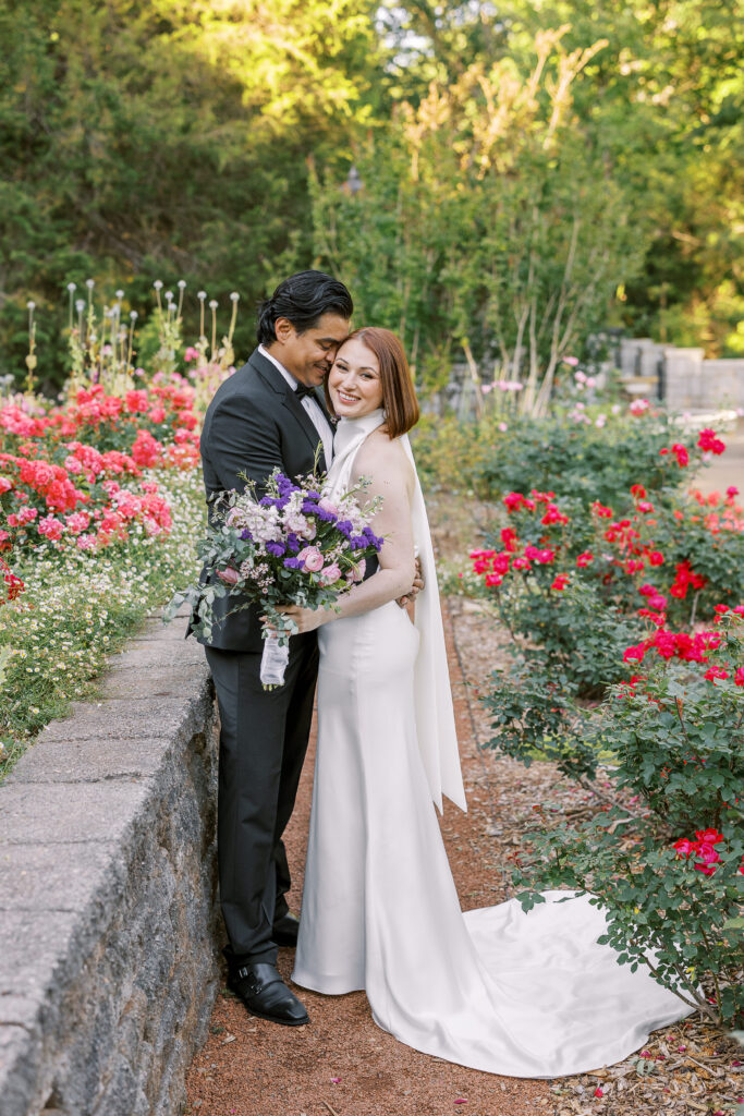 bride and groom portraits at the state botanical gardens of georgia