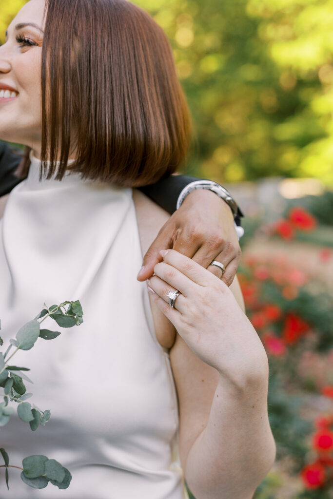 bride and groom portraits at the state botanical gardens of georgia