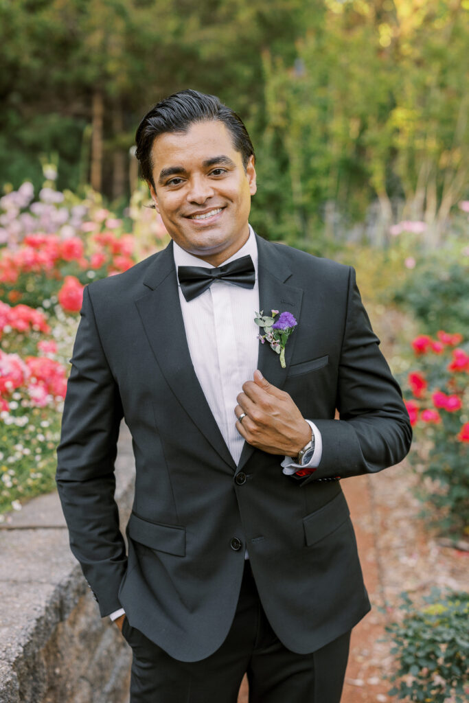 bride and groom portraits at the state botanical gardens of georgia