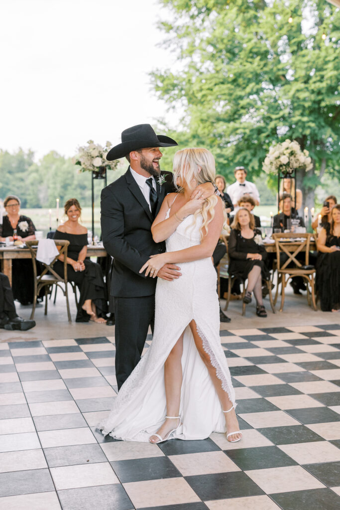 bride and groom first dance