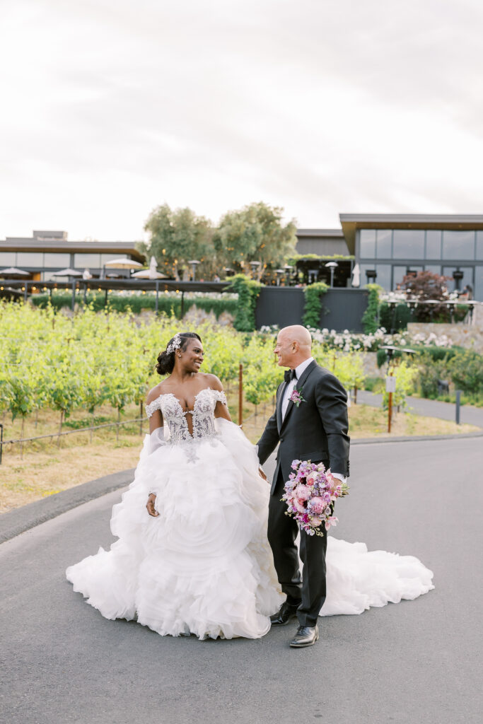 bride and groom featured in brides in napa valley