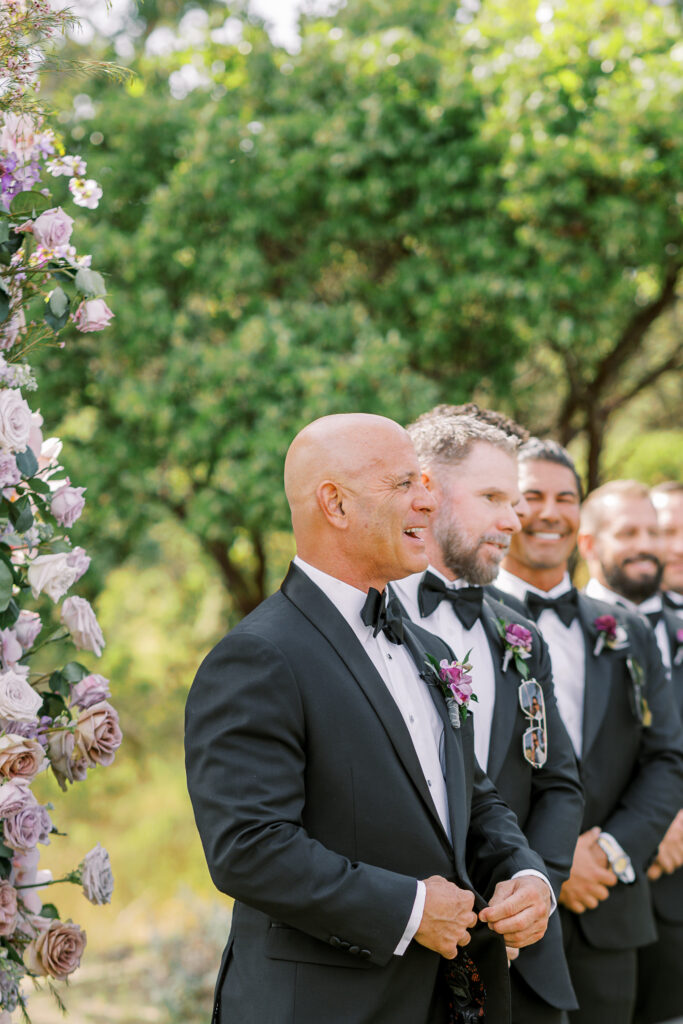 groom seeing his bride for the first time