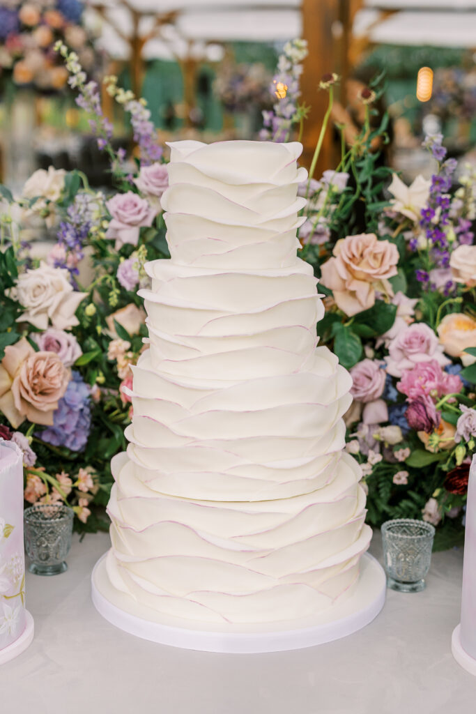 wedding cake and florals