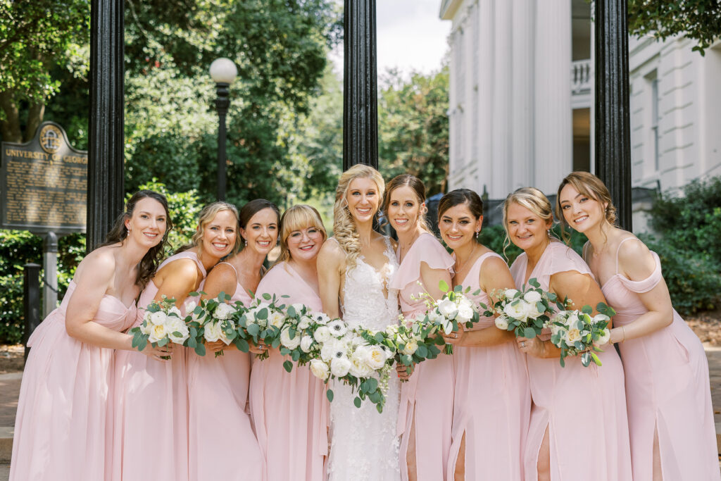 bride and her bridesmaids