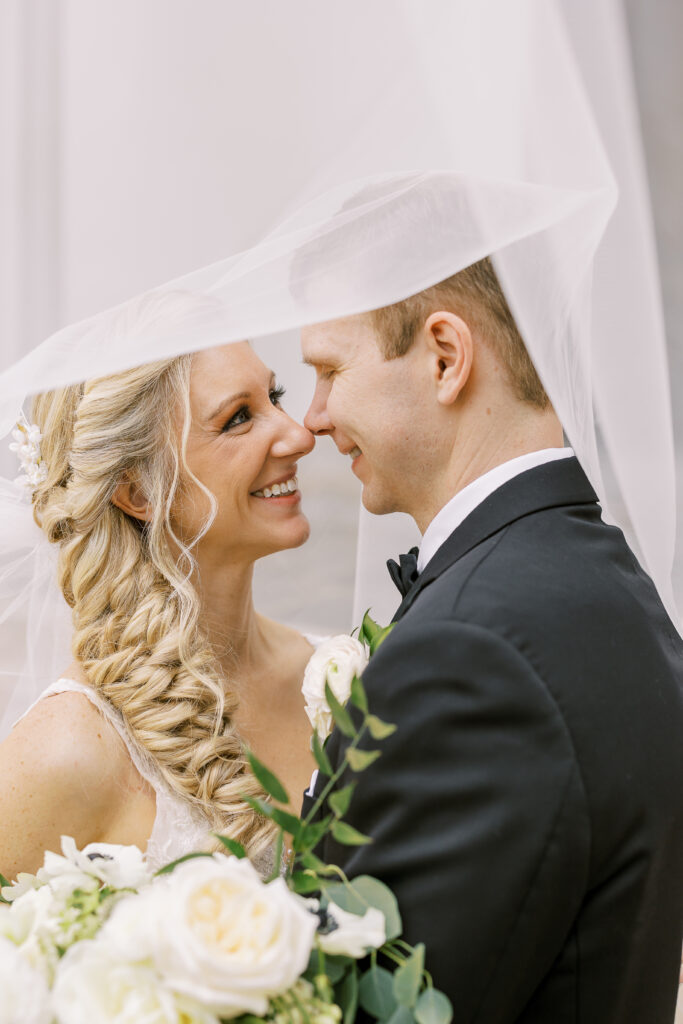 portrait of the bride and groom