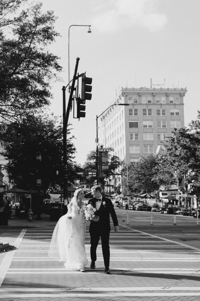 portrait of the bride and groom