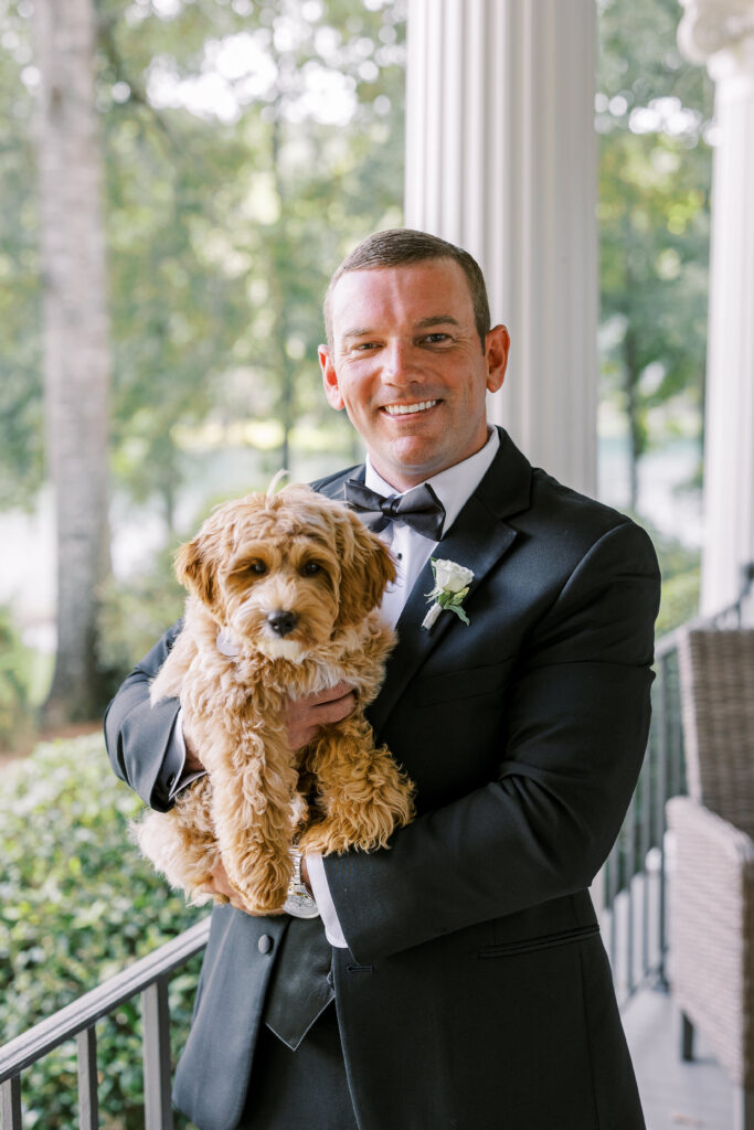 groom and his dog