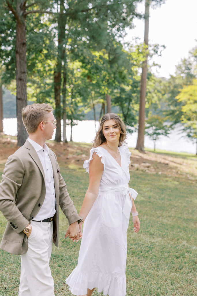 engagement session at the Sandy Creek Barn on Lake Oconee in Reynolds, Georgia