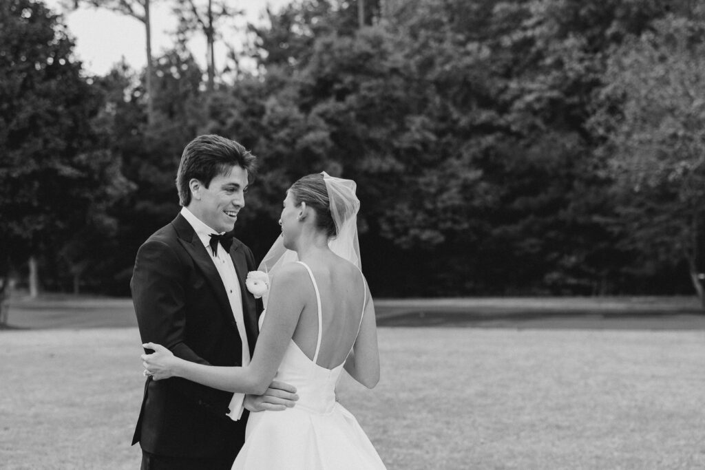 bride and groom first look