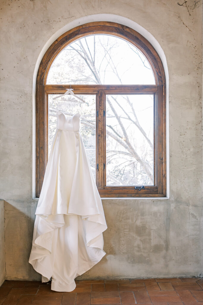 wedding dress in the window