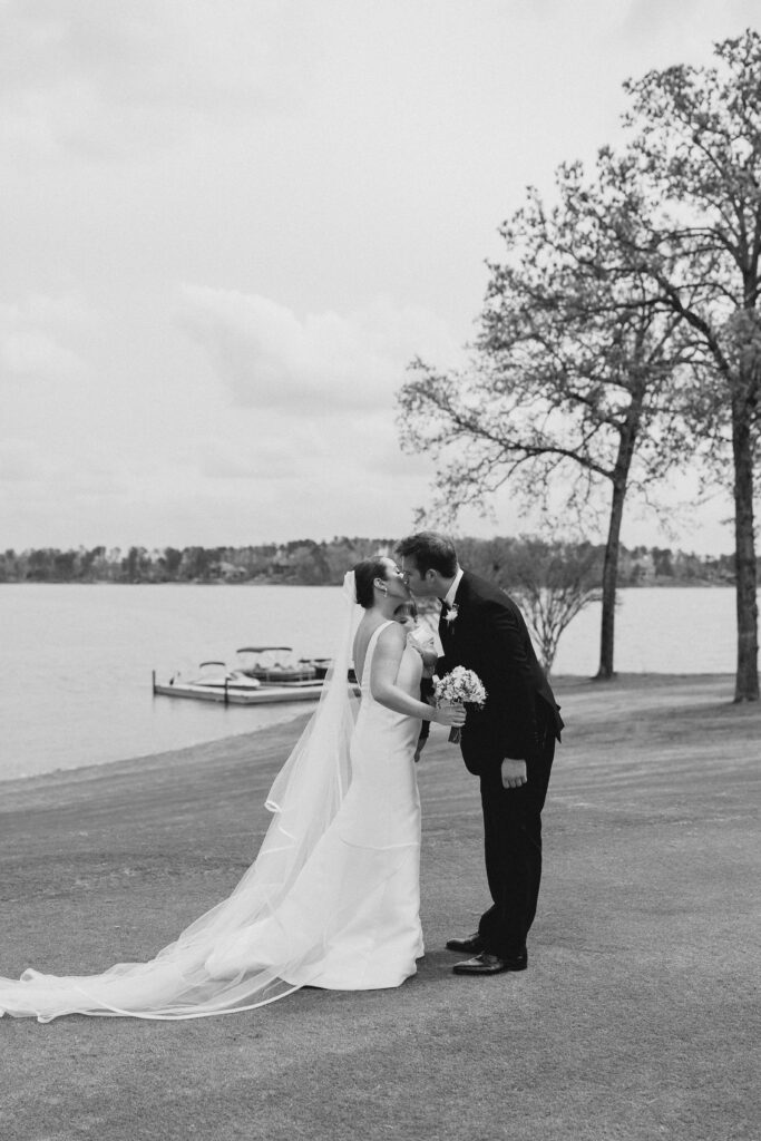 bride and groom first look with their son