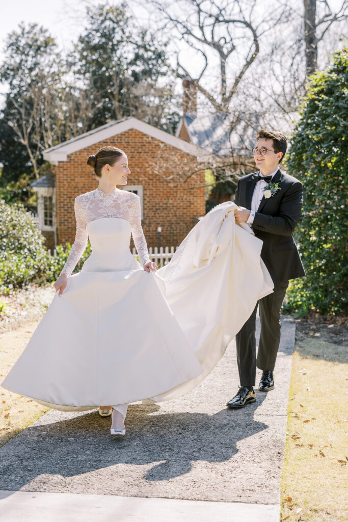 bride and groom first look