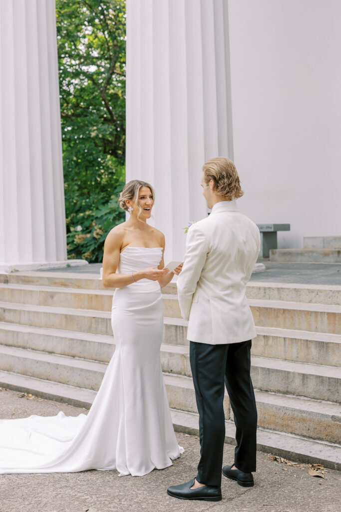 bride reading vows