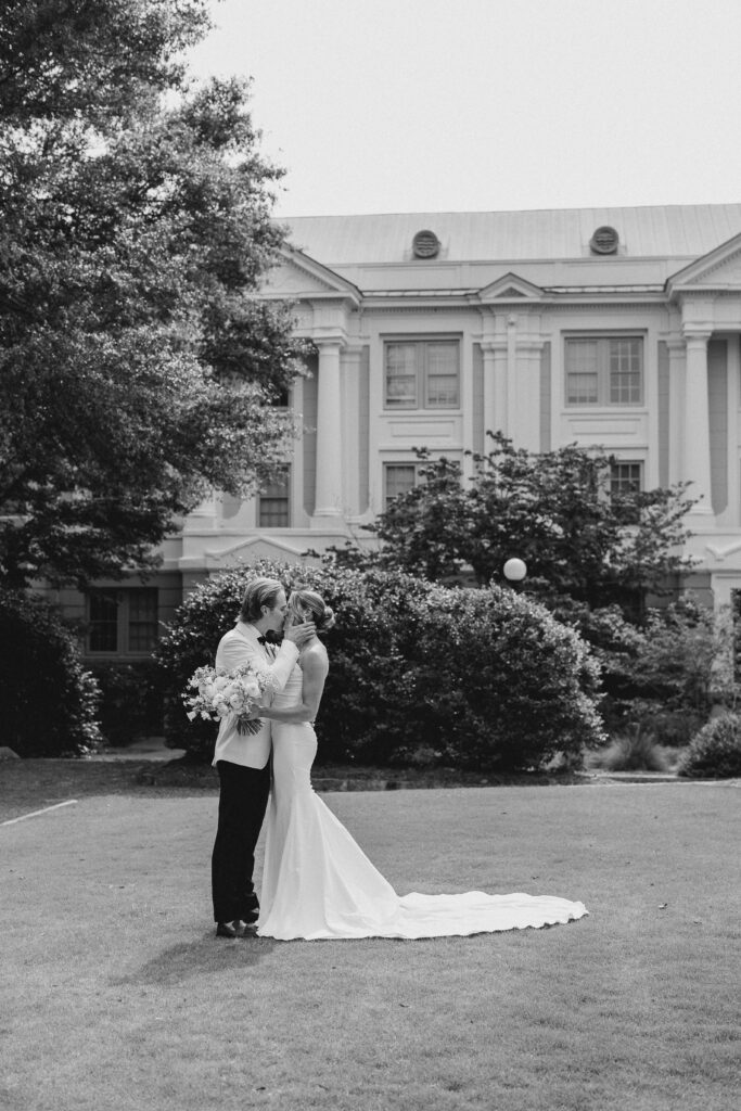 bride and groom on UGA's north campus