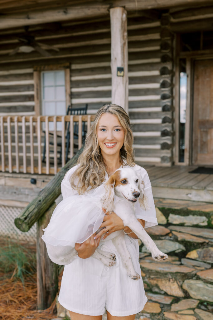 bride and her dog