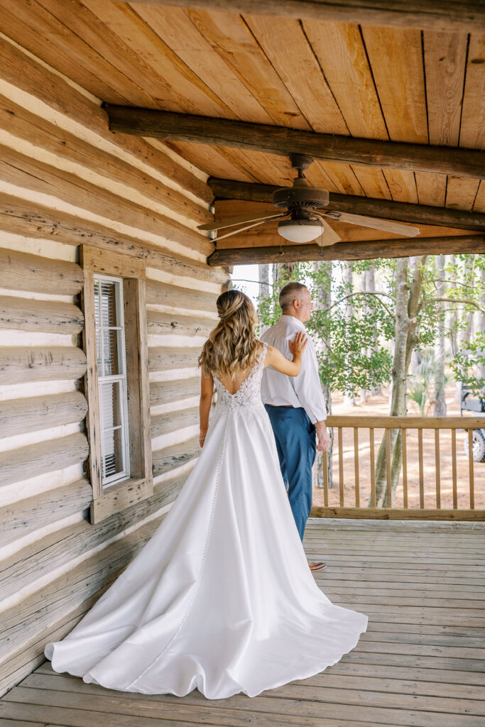 father's first look with his daughter the bride