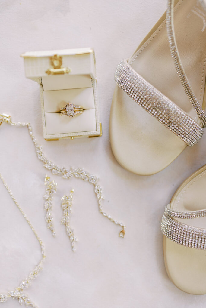 wedding rings and shoes