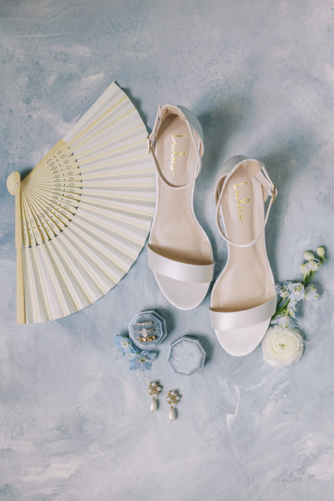 wedding details flat lay