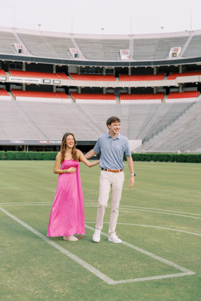A proposal inside of Sanford Stadium at the University of Georgia in Athens