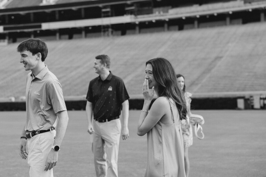 A proposal inside of Sanford Stadium at the University of Georgia in Athens