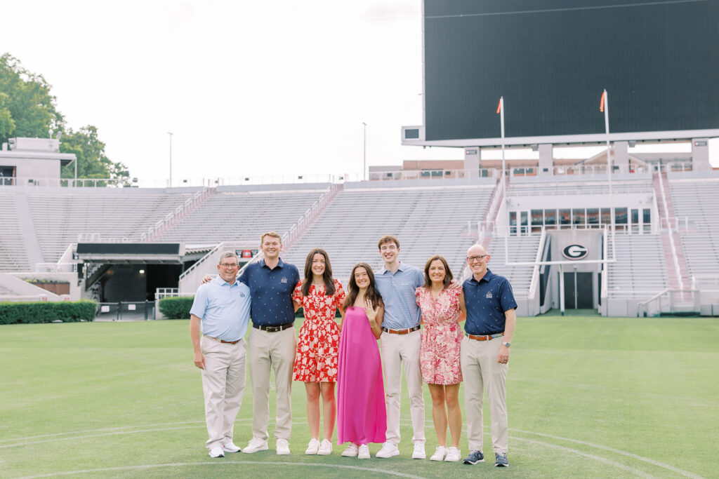 A proposal inside of Sanford Stadium at the University of Georgia in Athens