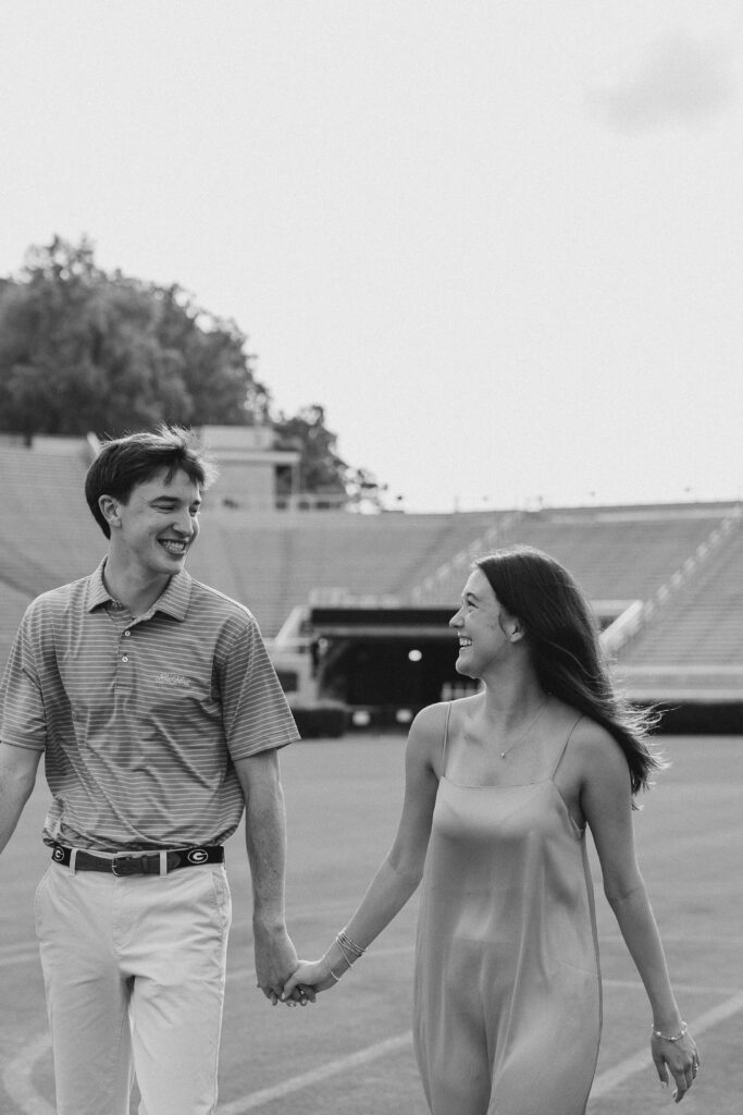 A proposal inside of Sanford Stadium at the University of Georgia in Athens