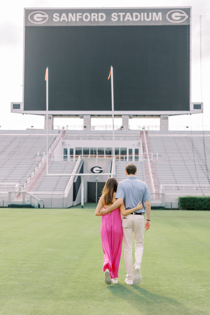 A proposal inside of Sanford Stadium at the University of Georgia in Athens