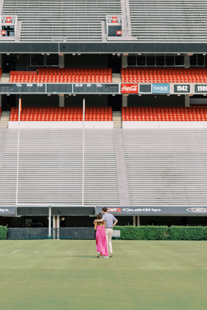 A proposal inside of Sanford Stadium at the University of Georgia in Athens