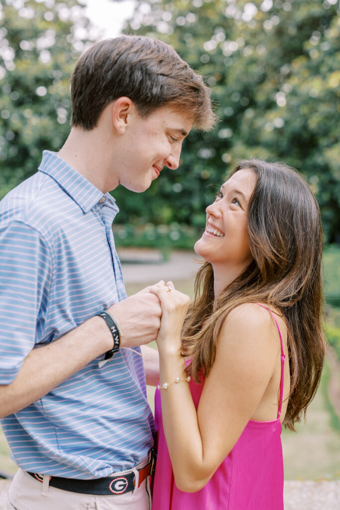 surprise proposal photoshoot at the university of georgia in athens