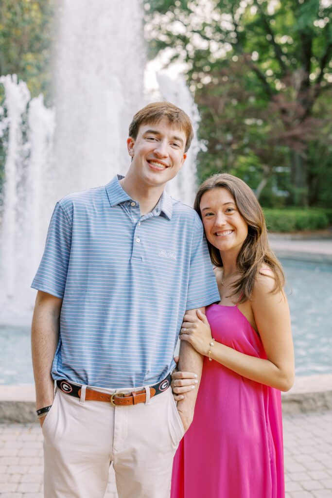 surprise proposal photoshoot at the university of georgia in athens