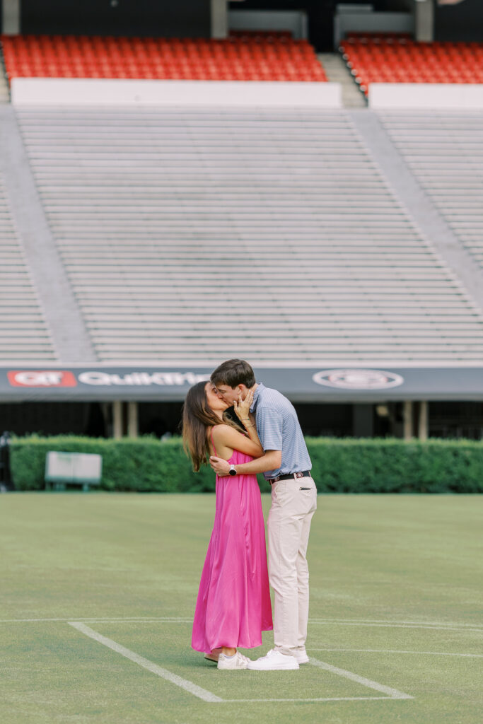 A proposal inside of Sanford Stadium at the University of Georgia in Athens