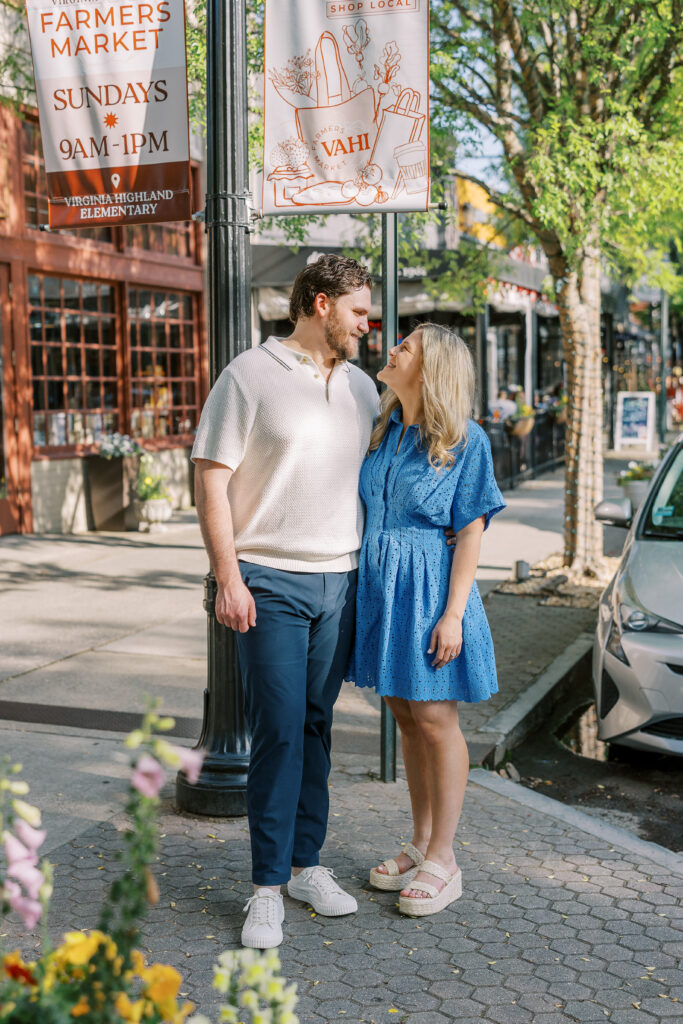 an engagement session in the virginia highlands neighborhood of atlanta