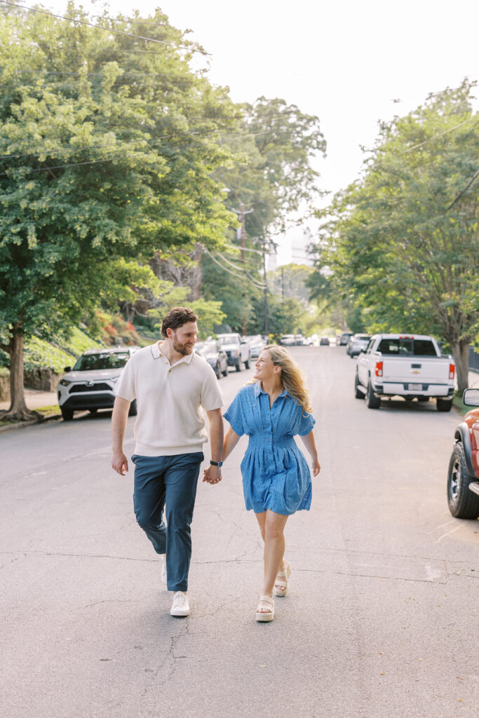 an engagement session in the virginia highlands neighborhood of atlanta