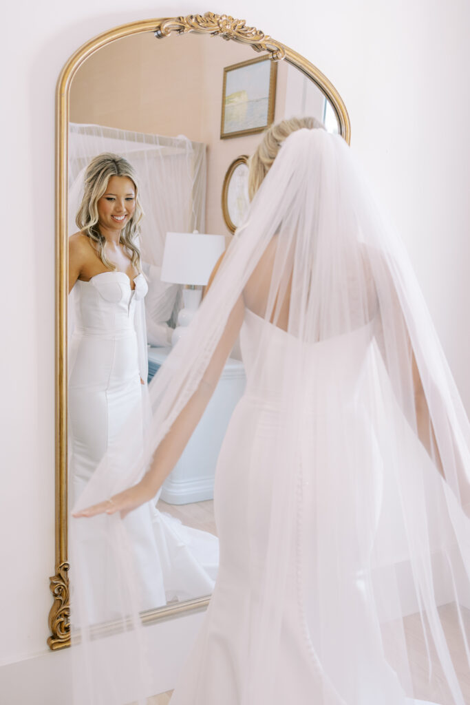 bride in the mirror