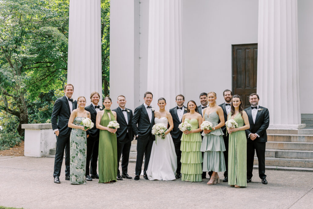 The Wedding Ceremony at UGA Chapel bridal party