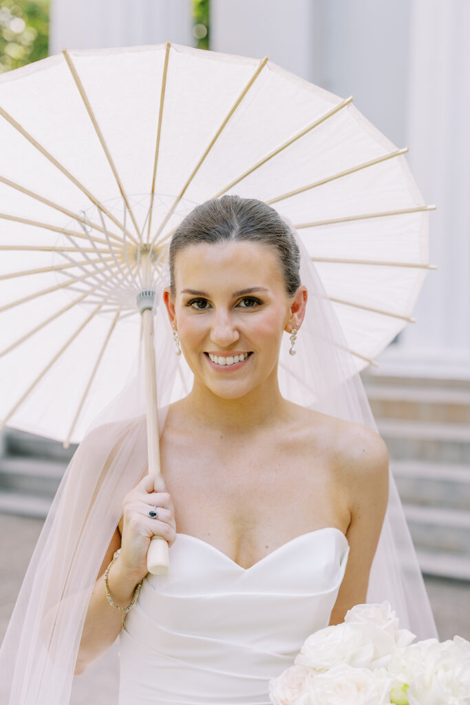 bride with an umbrella